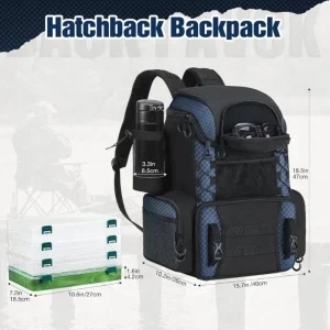 Fishing Tackle Backpack with Rod Holders